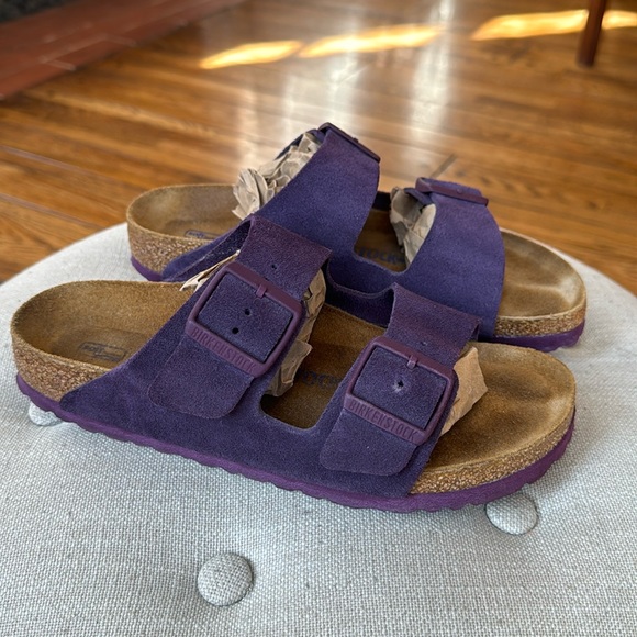 Birkenstock Shoes - Birkenstock Purple Suede Arizona Sandals Women's EU 37